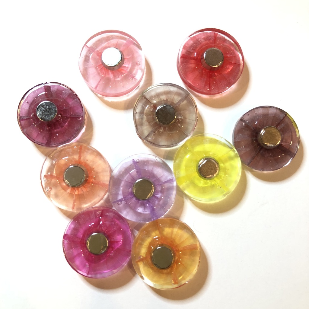 『飴の雫』 おはじきマグネット | 暖色系カラー | 10個