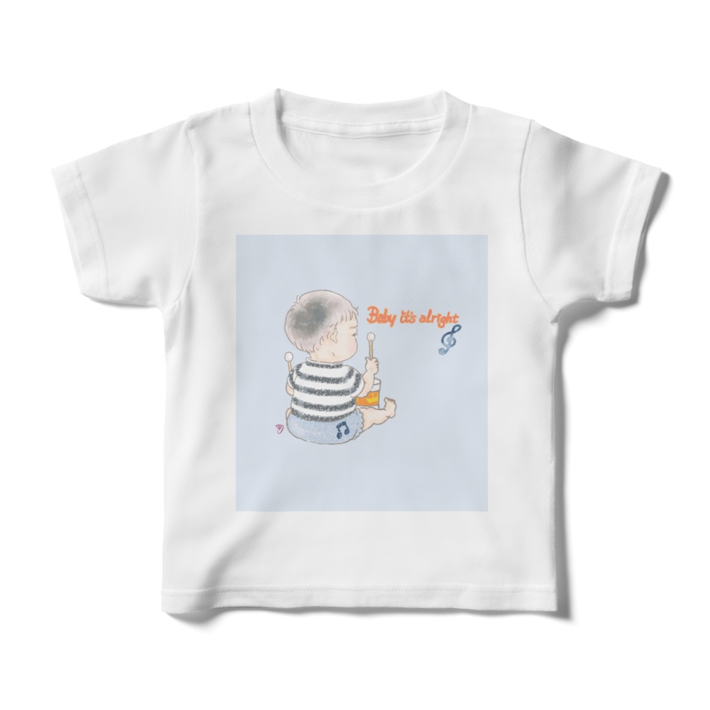 Baby it's alright (blue)キッズTシャツ