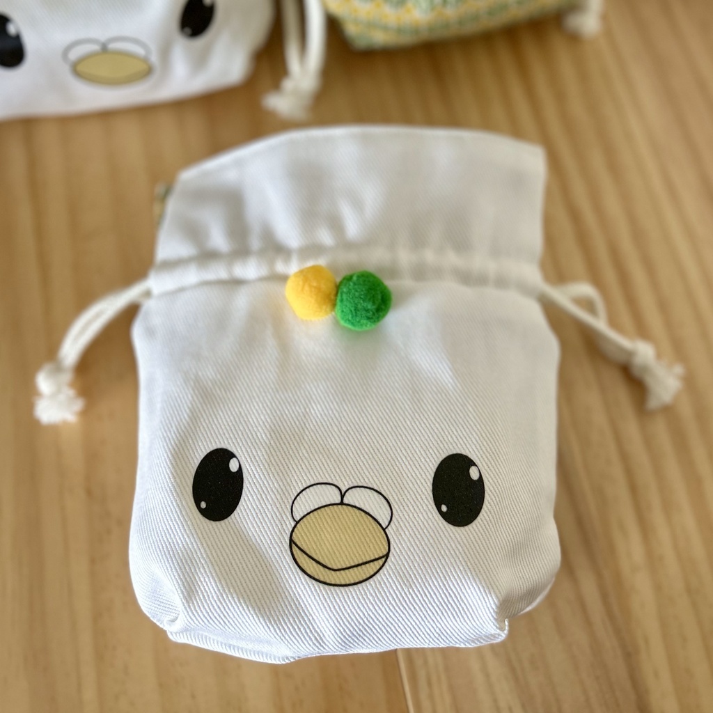 【リバーシブル】ワピポッポお顔巾着【ハンドメイド】