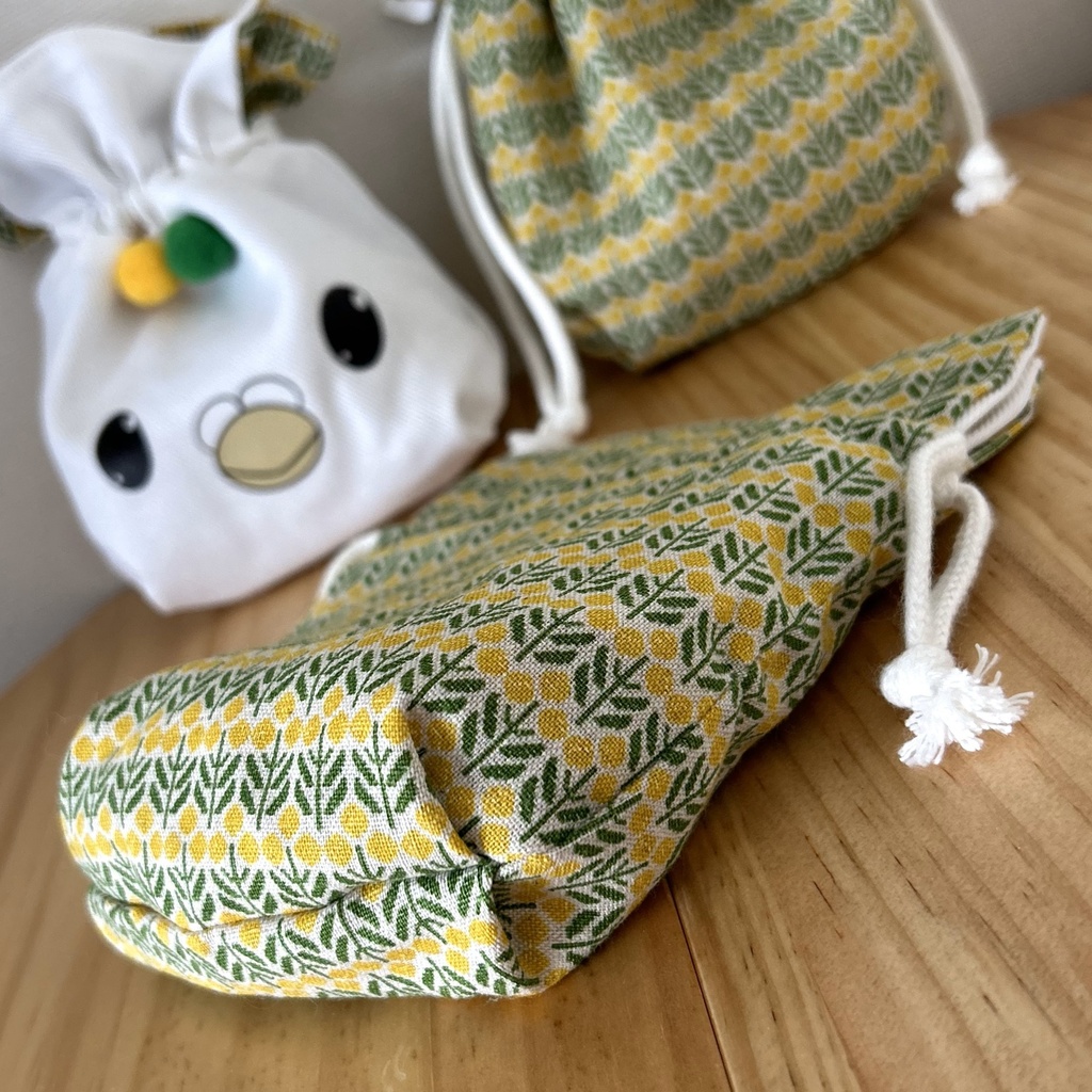 【リバーシブル】ワピポッポお顔巾着【ハンドメイド】