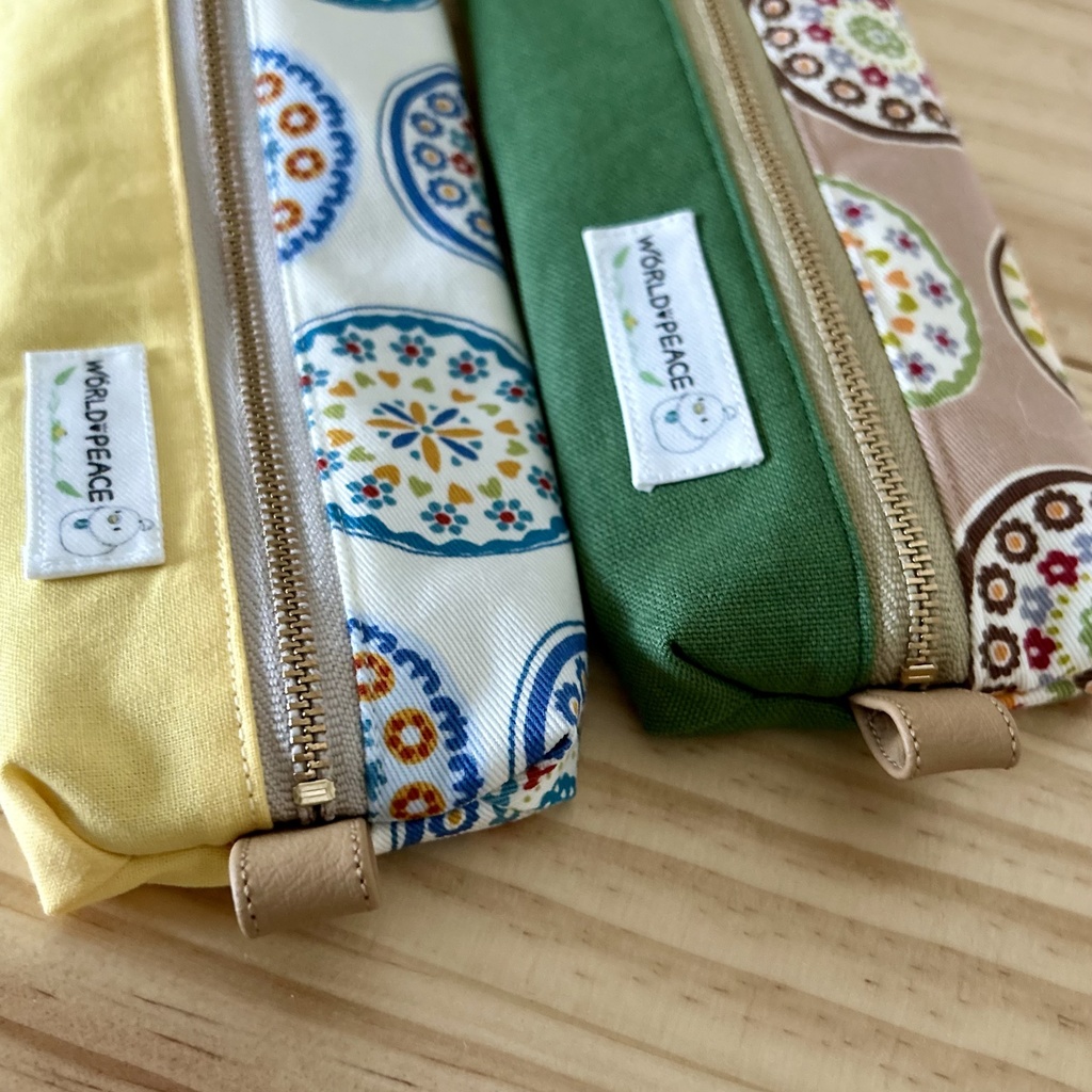 【ハンドメイド】布切り替えペンケース