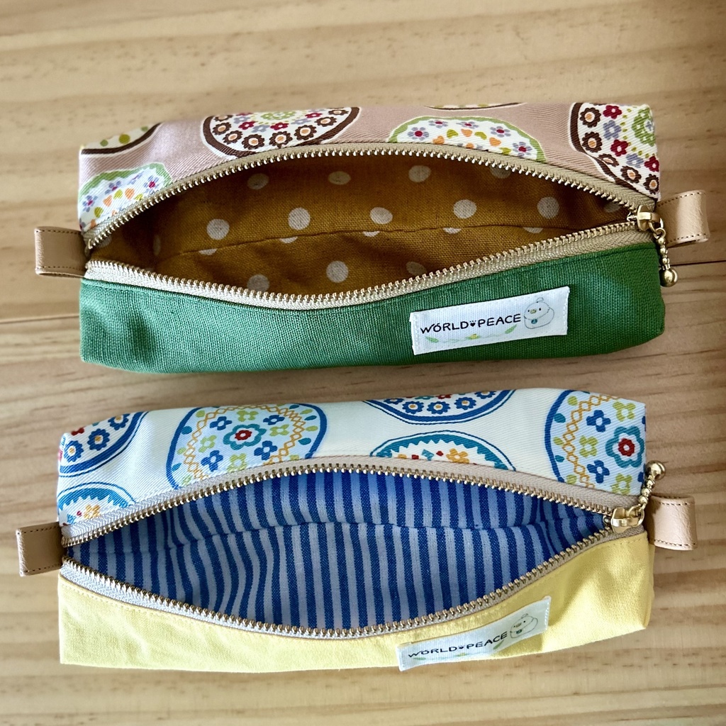 【ハンドメイド】布切り替えペンケース