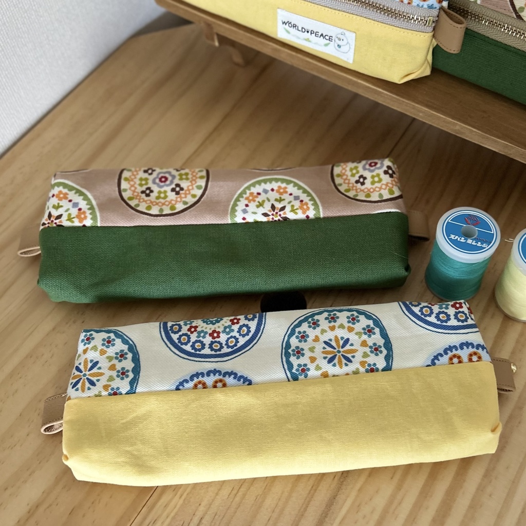 【ハンドメイド】布切り替えペンケース