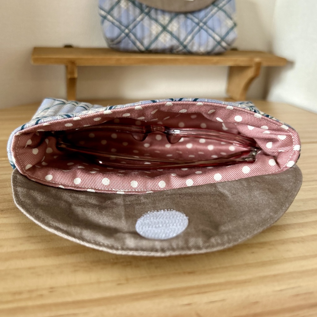 【ハンドメイド】布切り替えメガネケース