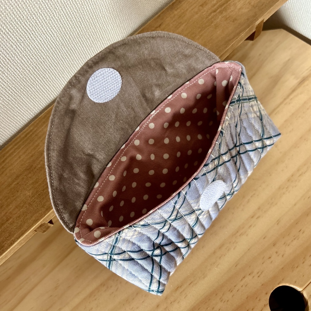 【ハンドメイド】布切り替えメガネケース