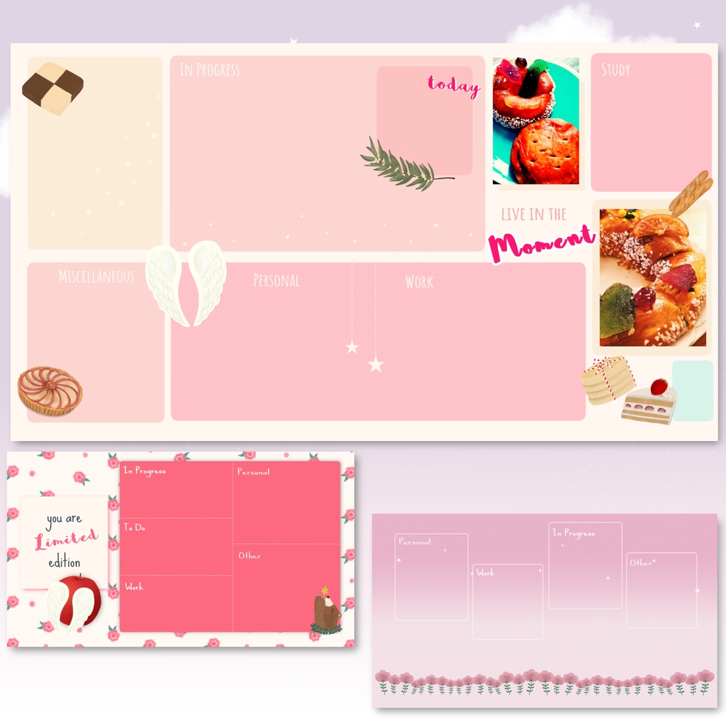 デスクトップ・オーガナイザー♥ピンク・コレクション（3種類・日付なし）
