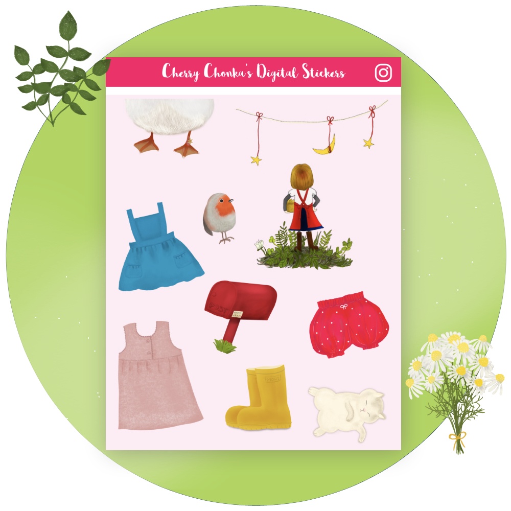 Forest Life デジタルステッカー♥(GoodNotes専用) 3シート | Forest Life Digital Stickers in GoodNotes Format