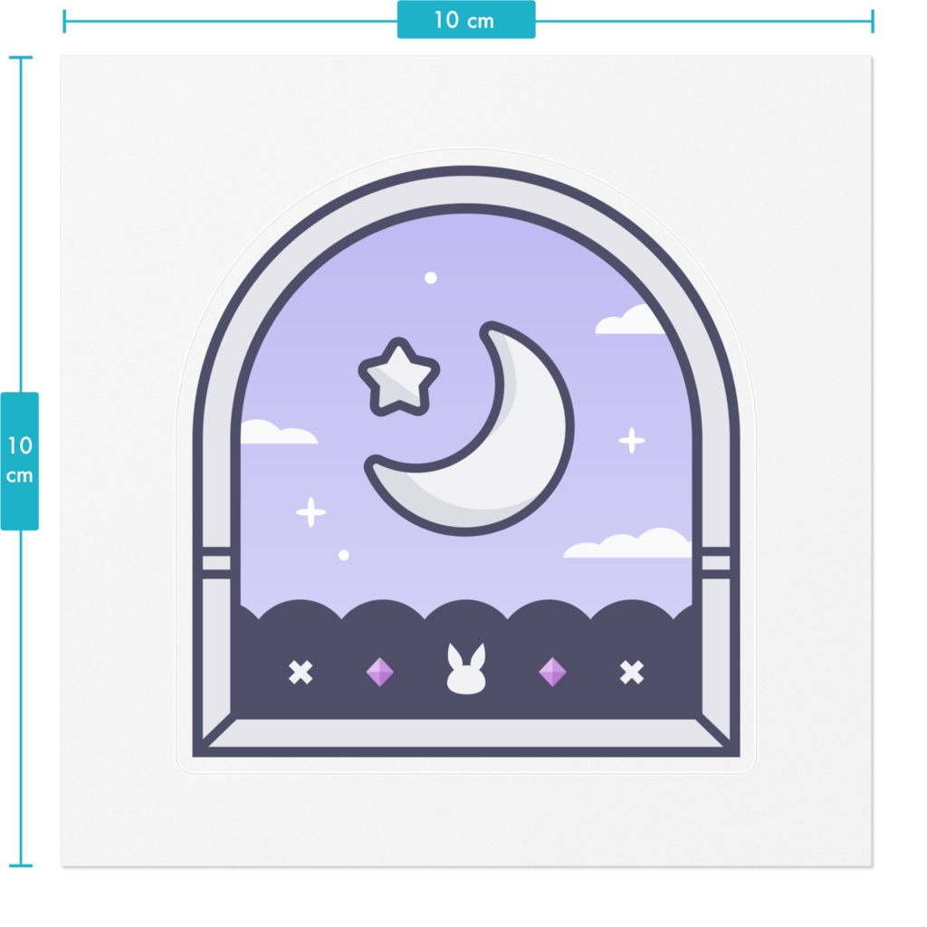 ☾: 眠月ルナロゴステッカー【typeB】