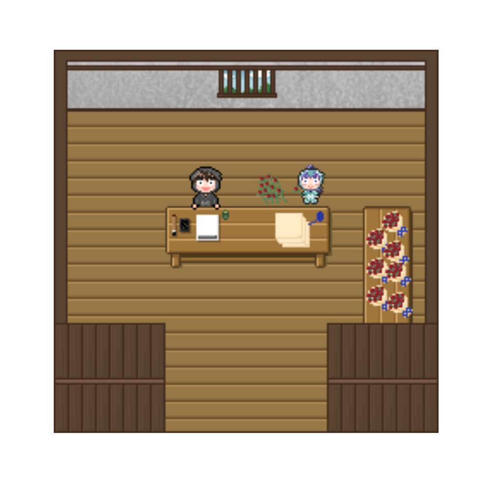 【ピクスク用】教員用長屋風店舗外観(土井きり)
