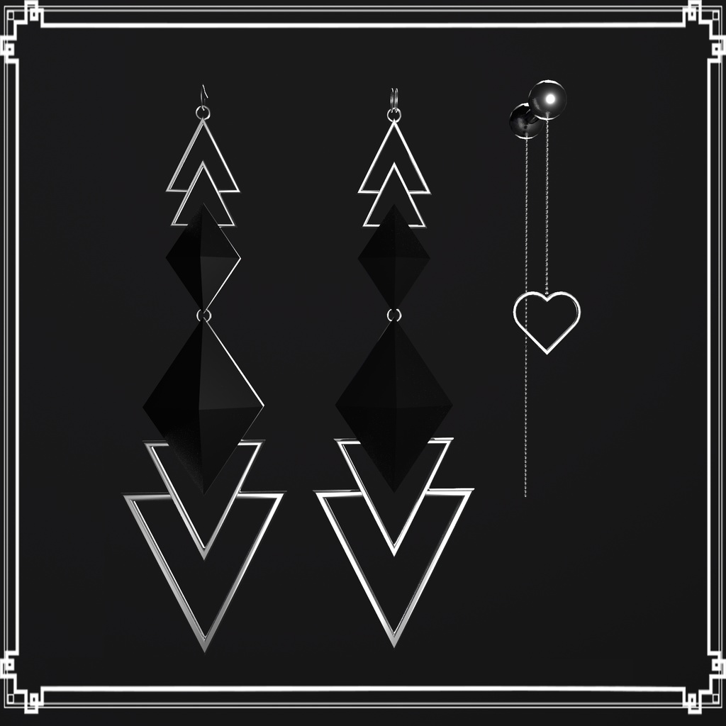 【VRChat用】アクセサリーイヤリングセット