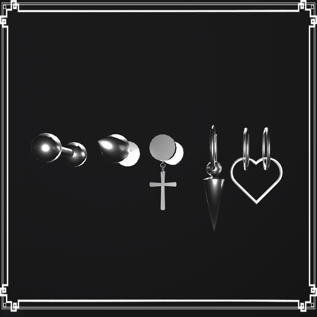 【VRChat用】アクセサリーイヤリングセット