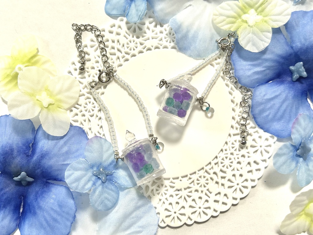紫陽花色キャンディポットポシェット