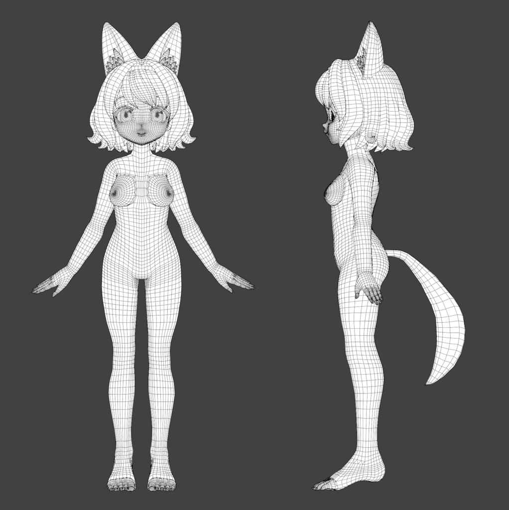 雛月ミィナ【VRCHATアバター想定3Dモデル】【Quest対応】