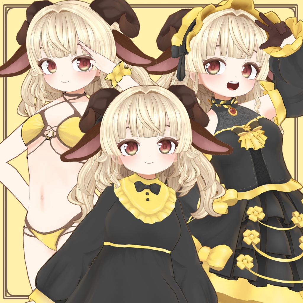 カプレッタ capretta VRChat想定オリジナル3Dモデル