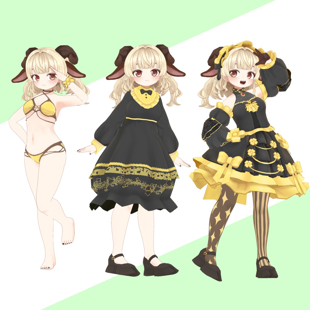 カプレッタ capretta VRChat想定オリジナル3Dモデル