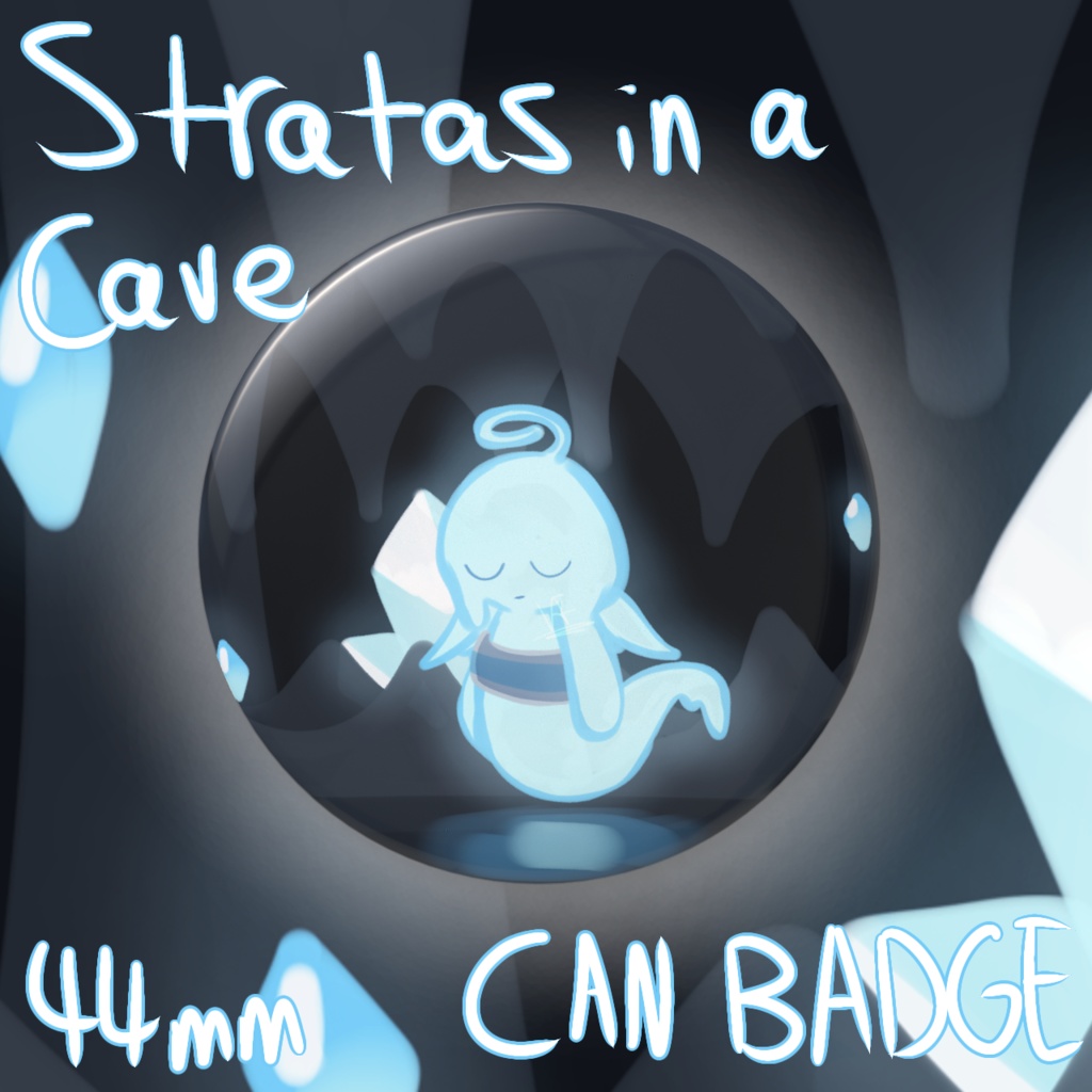 Stratas in a Cave (Can Badge)