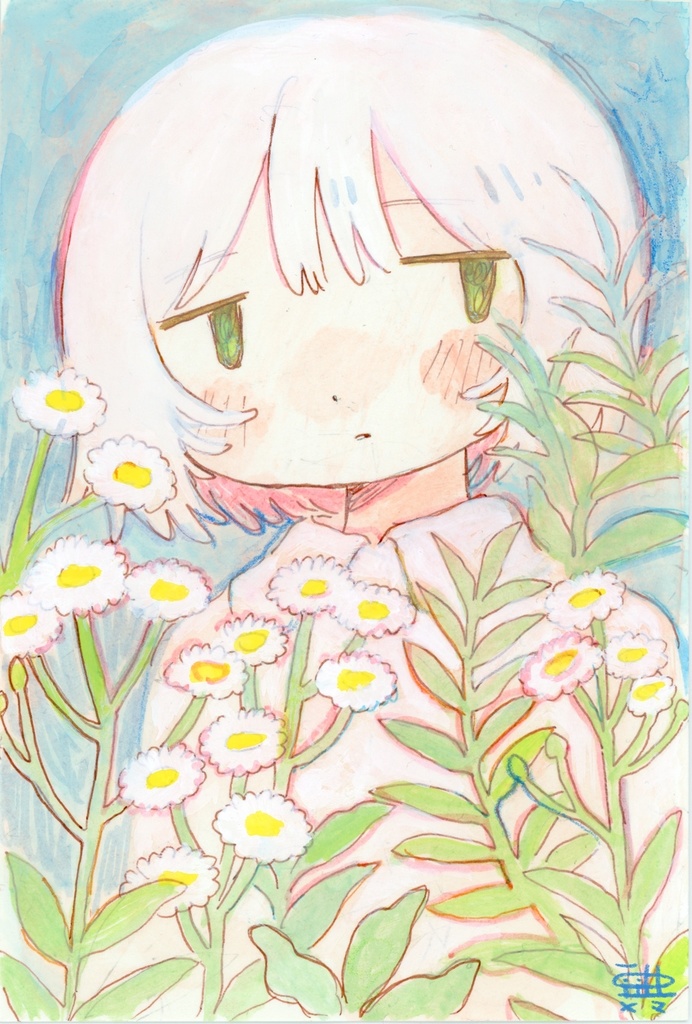 『似た花』原画　ハガキサイズ