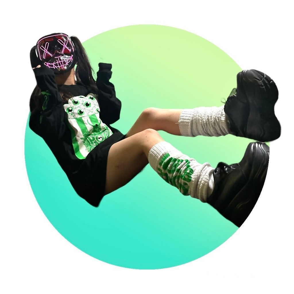 グリーンな目玉ポップコーン ロンT