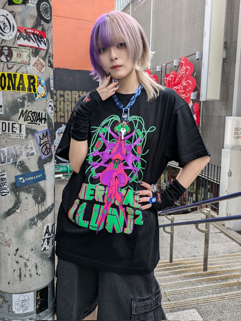 ゲーマーな観音様|Tシャツ-黒