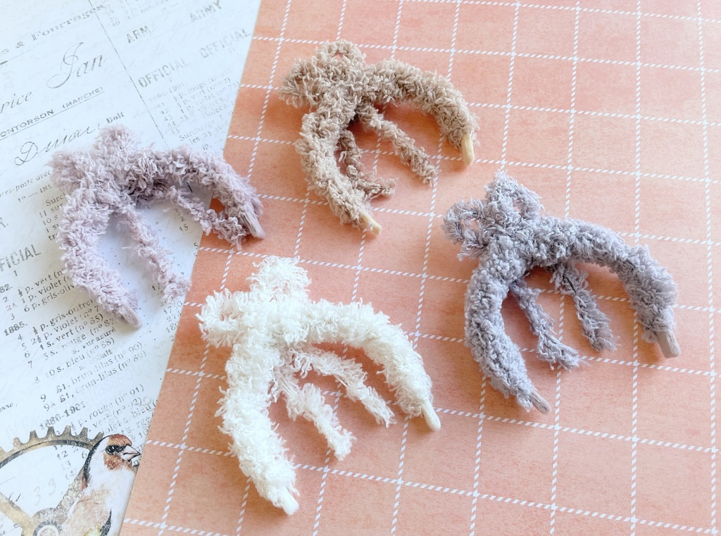 うさちゃん風もこもこリボンカチューシャ