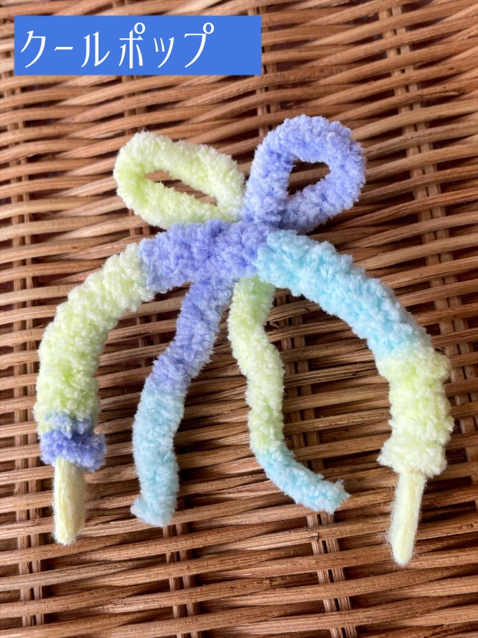 うさちゃん風もこもこリボンカチューシャ2