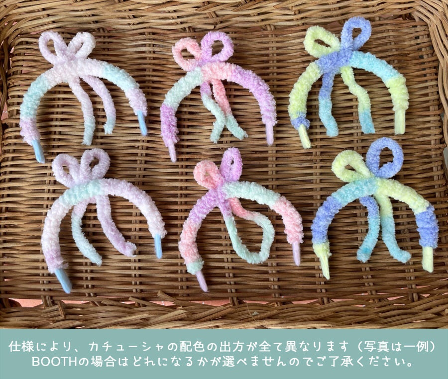 うさちゃん風もこもこリボンカチューシャ2