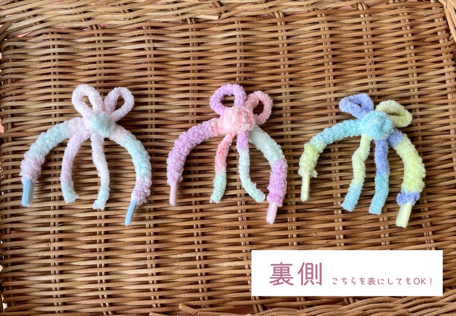 うさちゃん風もこもこリボンカチューシャ2