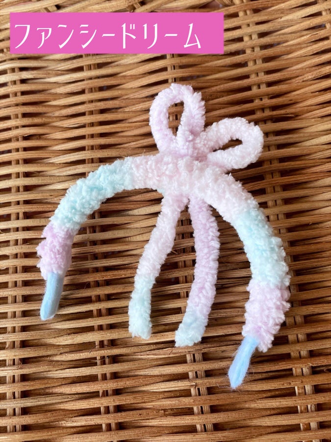 うさちゃん風もこもこリボンカチューシャ2