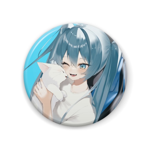 ねことミク缶バッジ