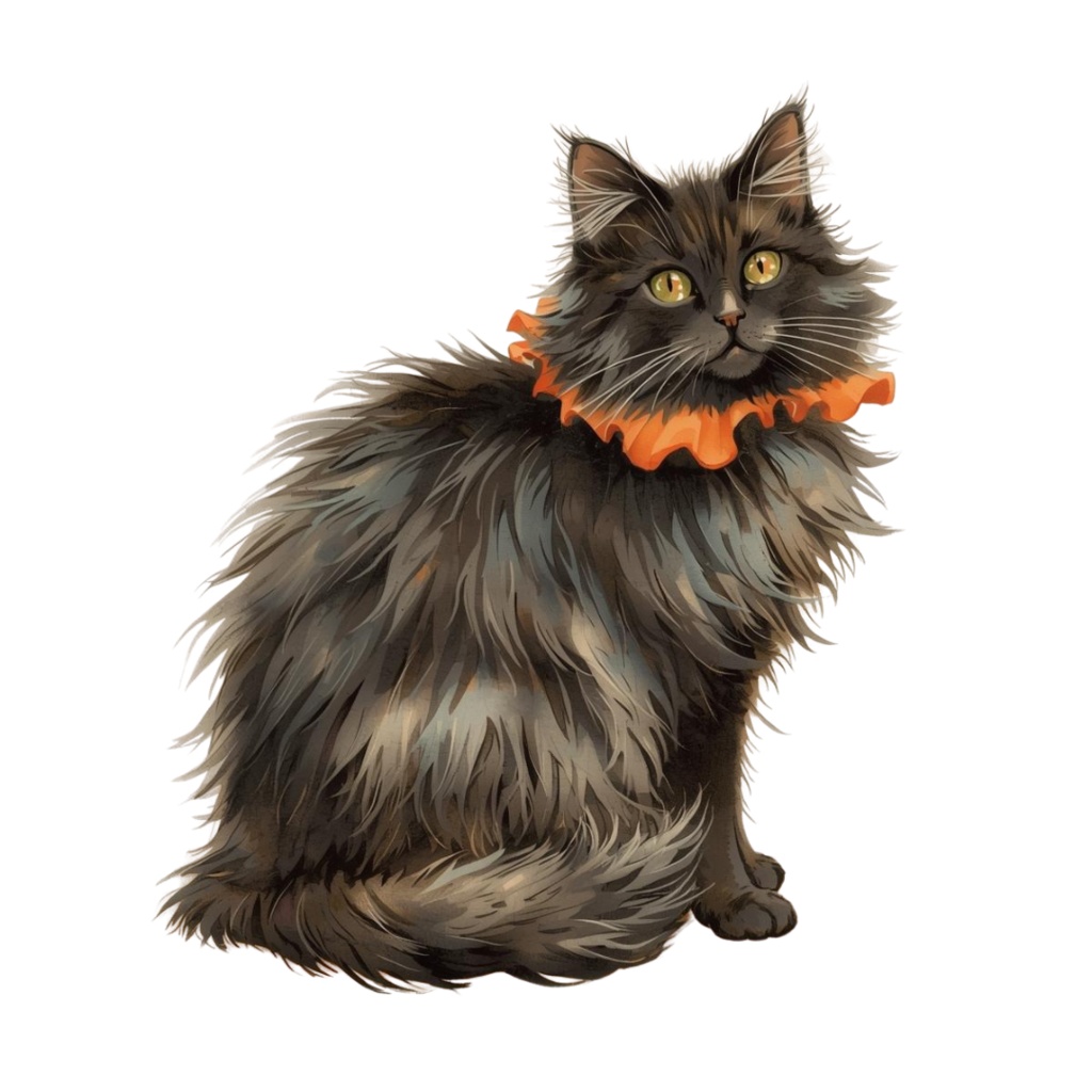 Halloween 水彩クリップアート 12種セット|アンティーク可愛いオレンジデザイン【PNG形式・透過】