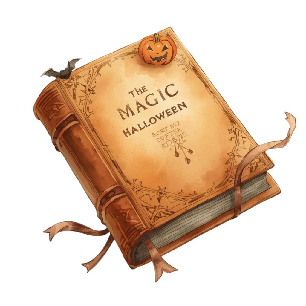 Halloween 水彩クリップアート 12種セット|アンティーク可愛いオレンジデザイン【PNG形式・透過】