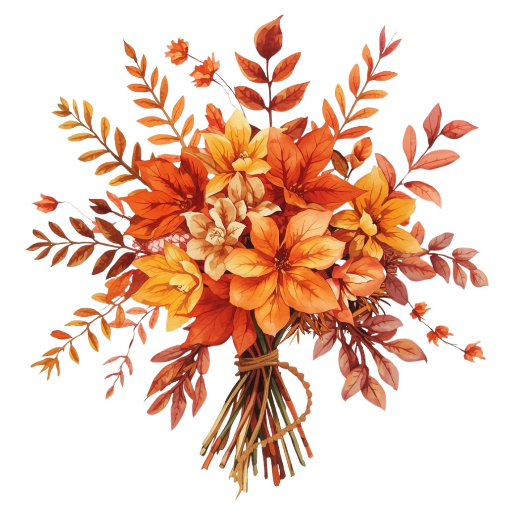 秋の旅行シリーズ|アンティーク水彩クリップアートセット(12点・PNG・透過)