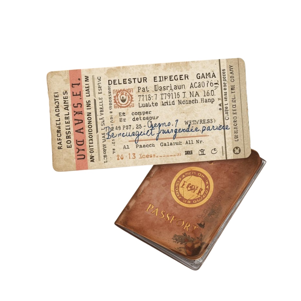 秋の旅行シリーズ|アンティーク水彩クリップアートセット(12点・PNG・透過)