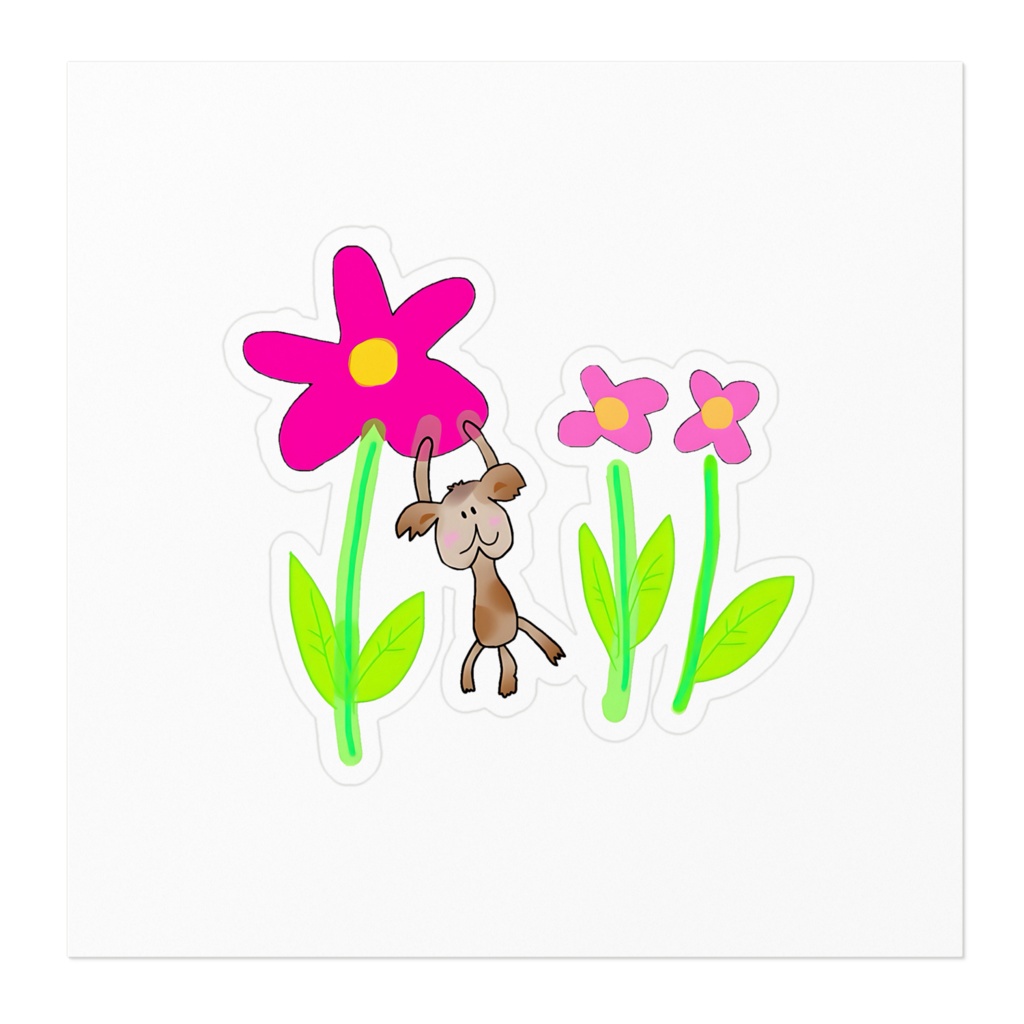 ぶらさがり犬シール