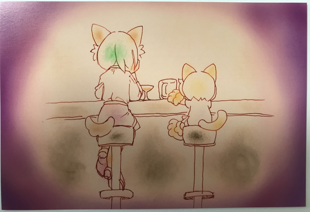 テワ＆さんにゃんポストカード（女子会）