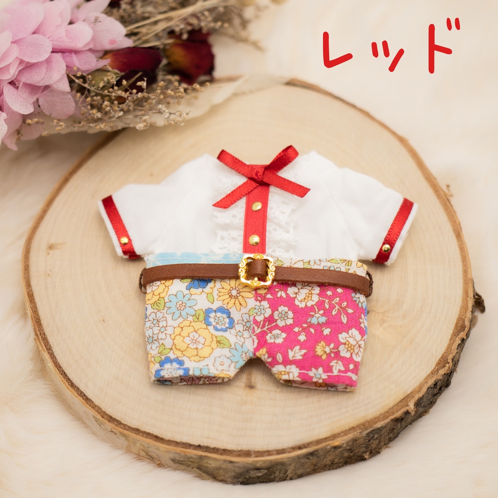 フリルシャツ&花柄パンツセット