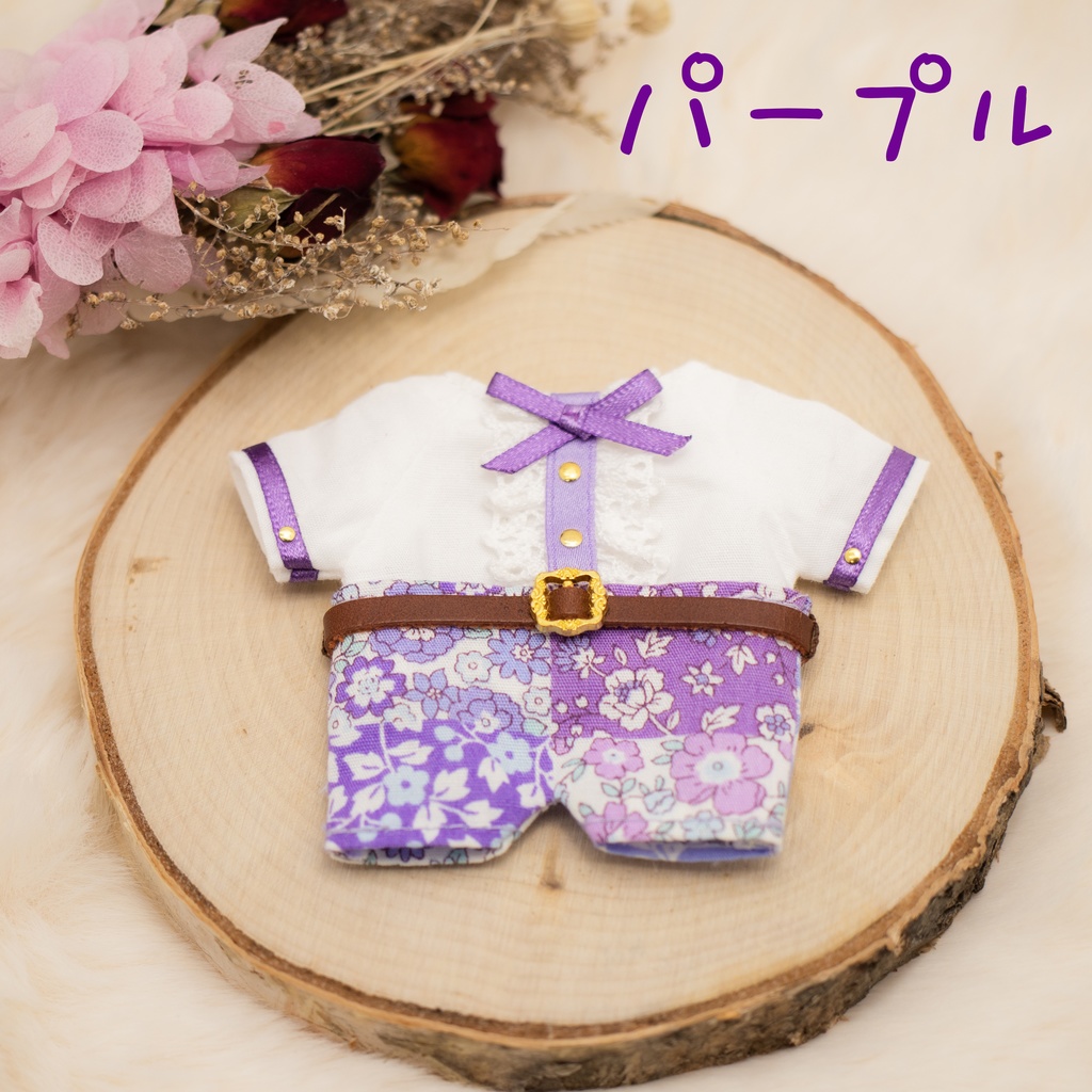 フリルシャツ&花柄パンツセット