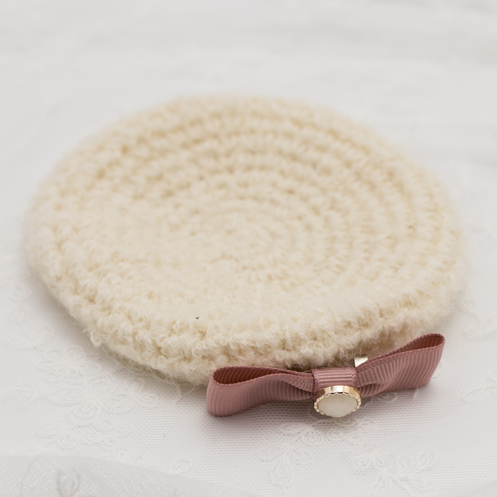 手編みニットベレー帽