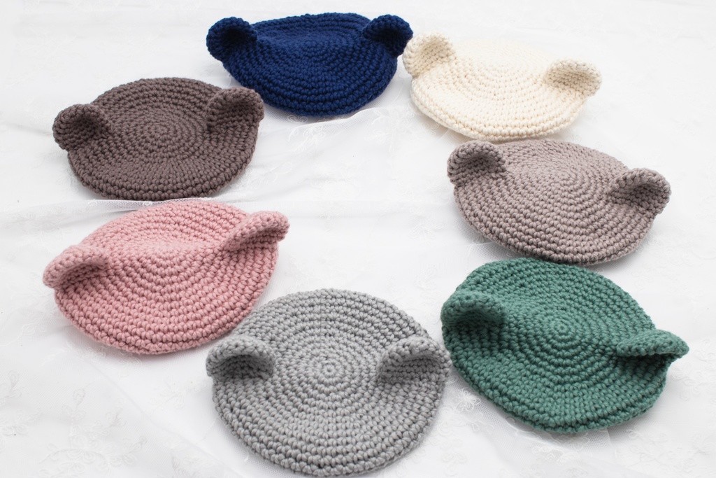 【コットン】くま耳ベレー帽