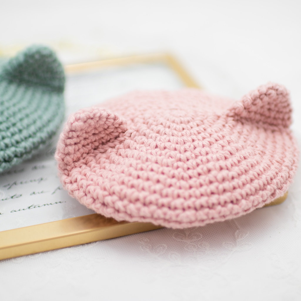 【コットン】ねこ耳ベレー帽