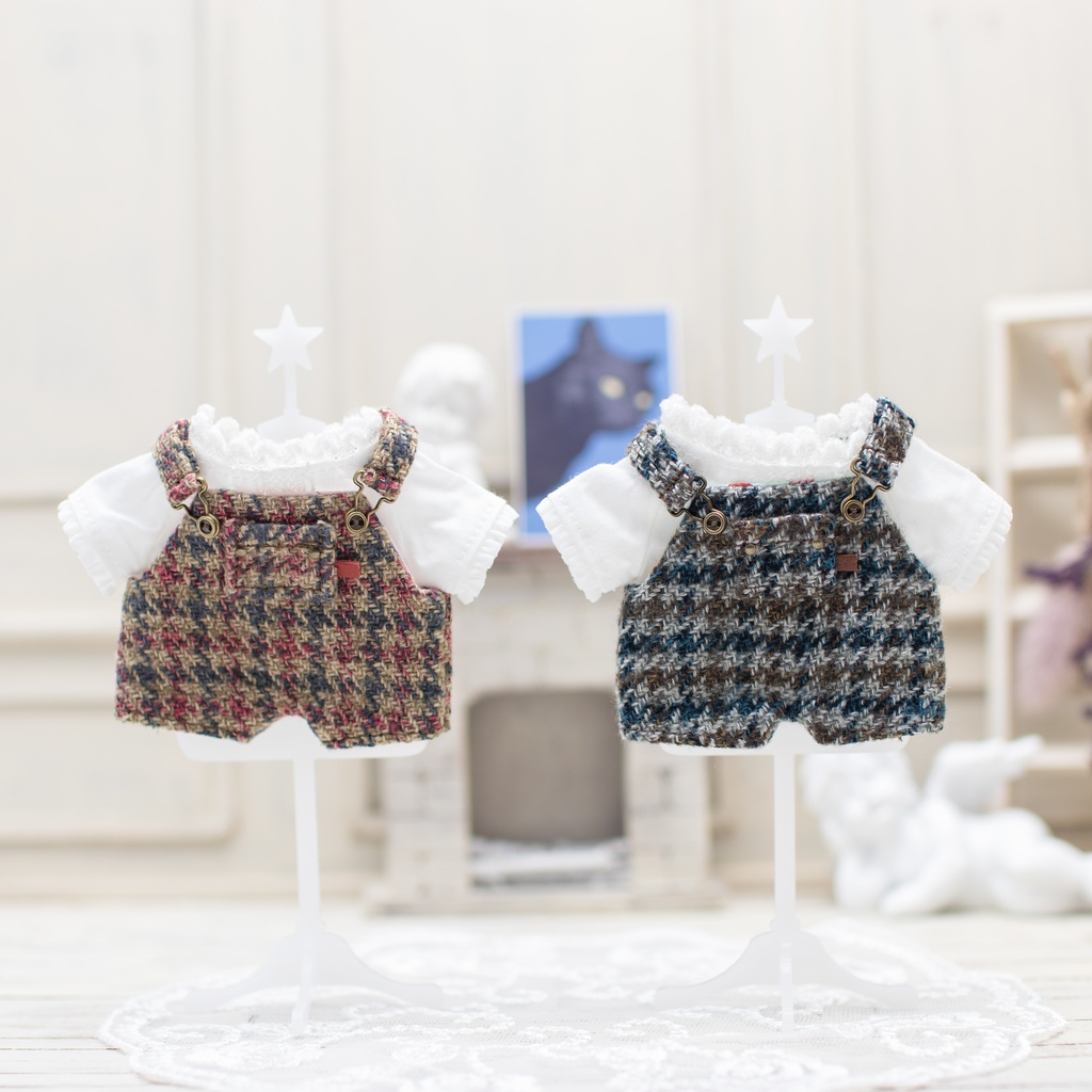 ニットケープ&サロペットセット