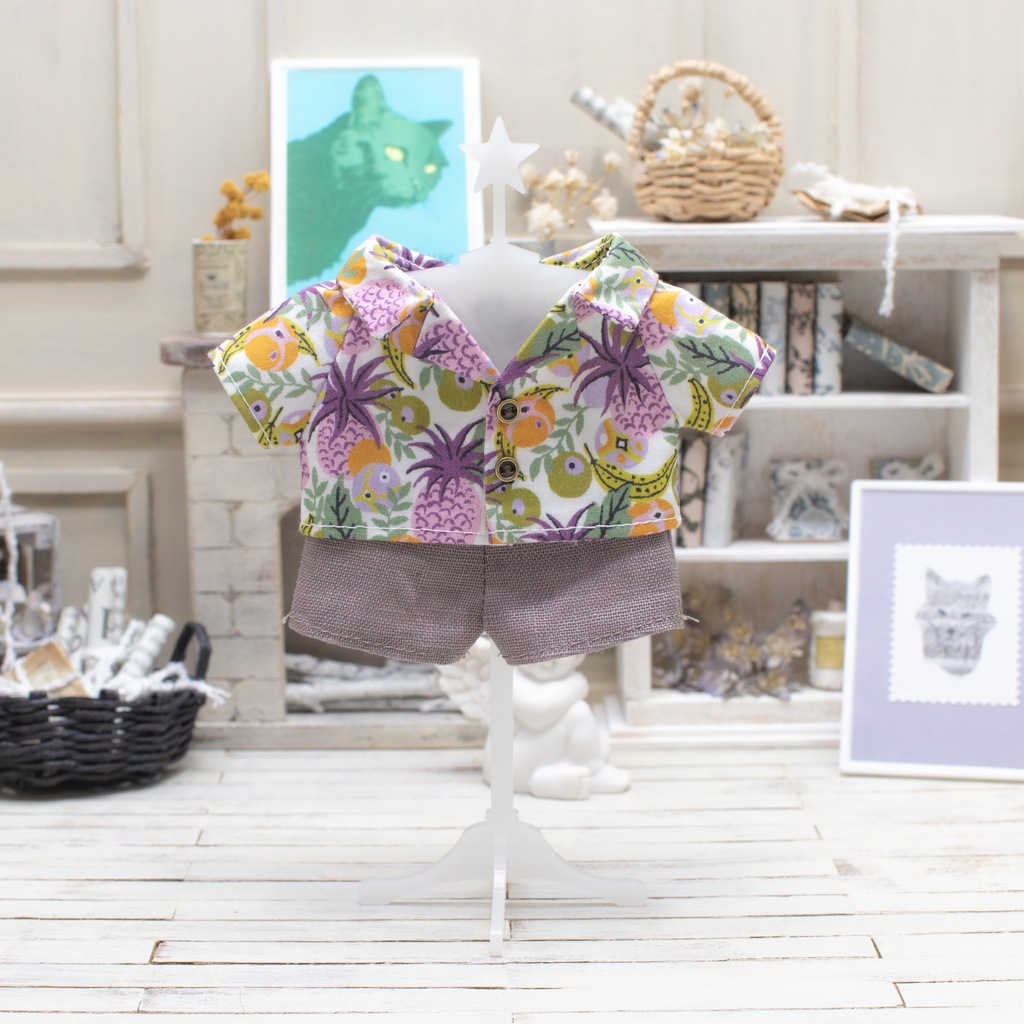 🍍パイナップル柄シャツ&リネンパンツセット