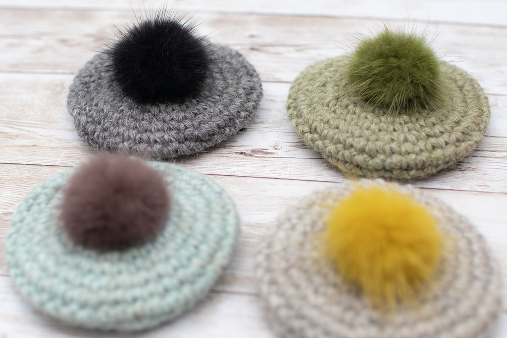 【10-12cmぬい】ぽんぽんベレー帽