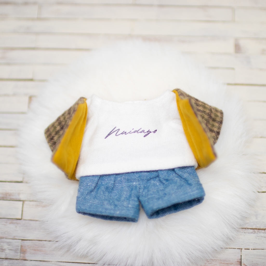 【16cmぬい】ふわふわノーカラージャケットセット