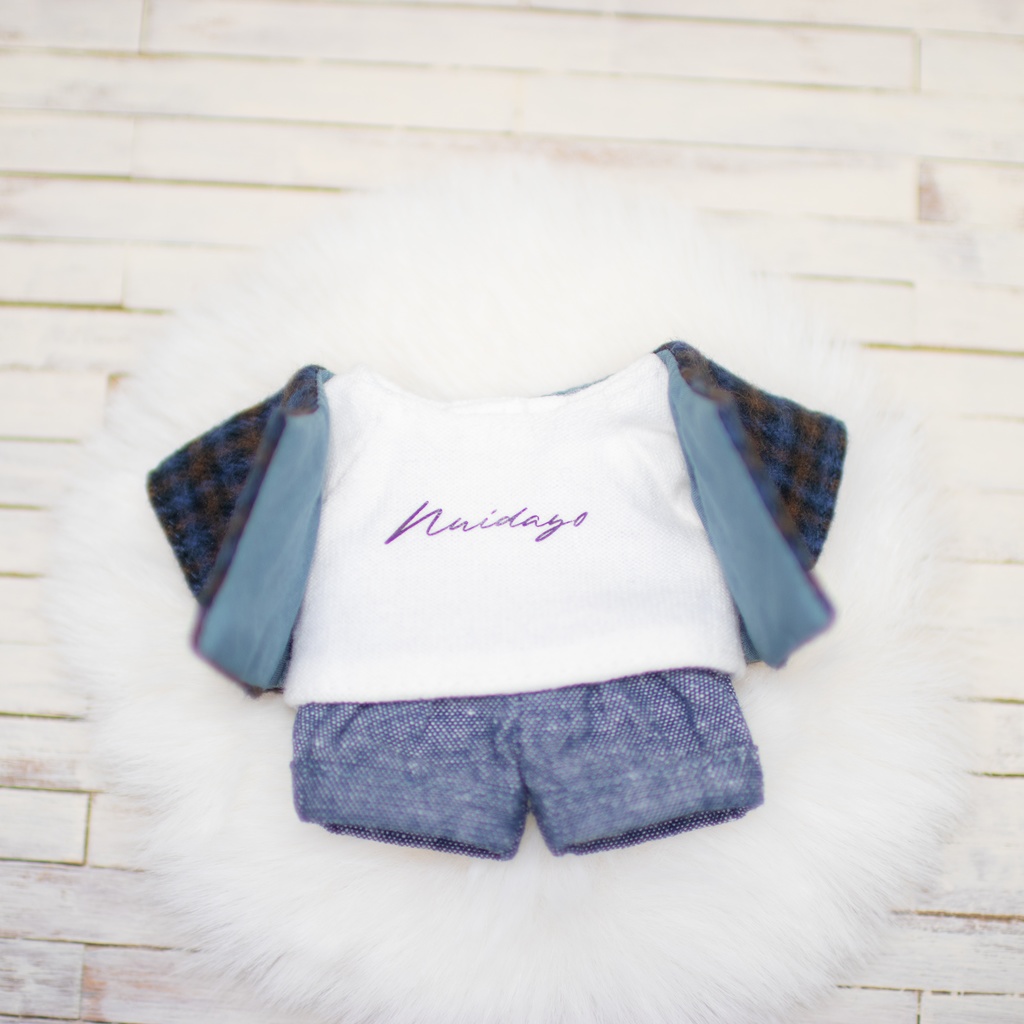 【16cmぬい】ふわふわノーカラージャケットセット