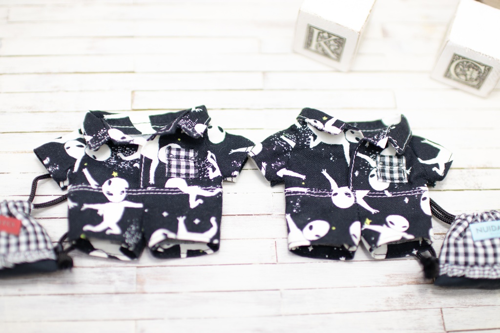 【16cmぬい】エイリアン柄つなぎセット