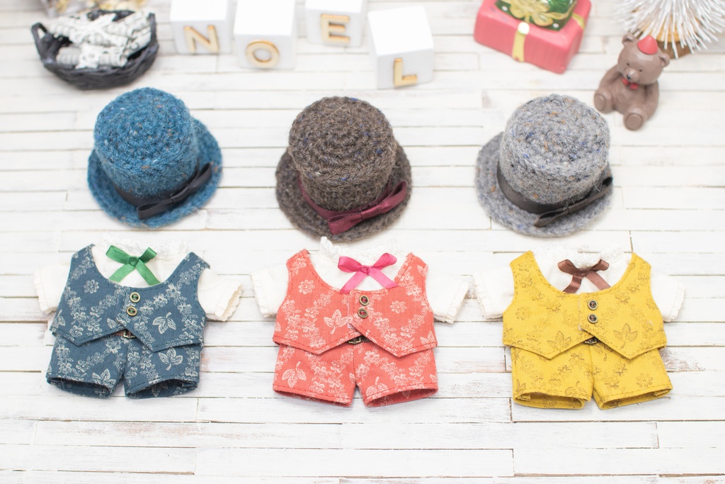 【16cmぬい】ベステッドスーツセット(リーフ柄)