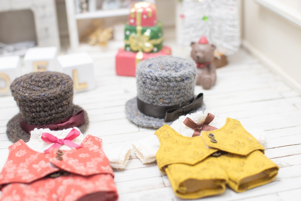 【16cmぬい】ベステッドスーツセット(リーフ柄)