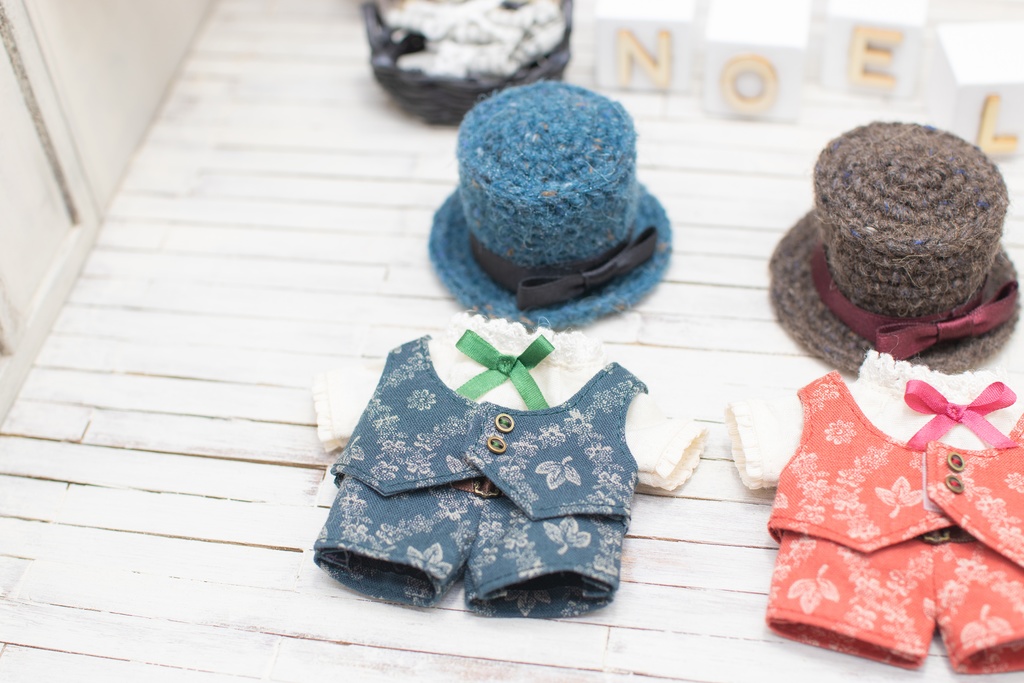 【16cmぬい】ベステッドスーツセット(リーフ柄)