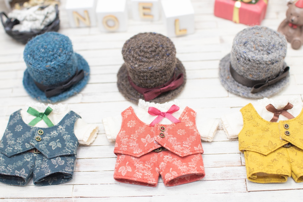 【16cmぬい】ベステッドスーツセット(リーフ柄)